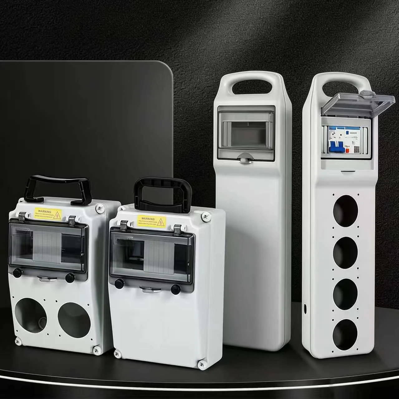 Industrial portable socket distribution boxes in a factory