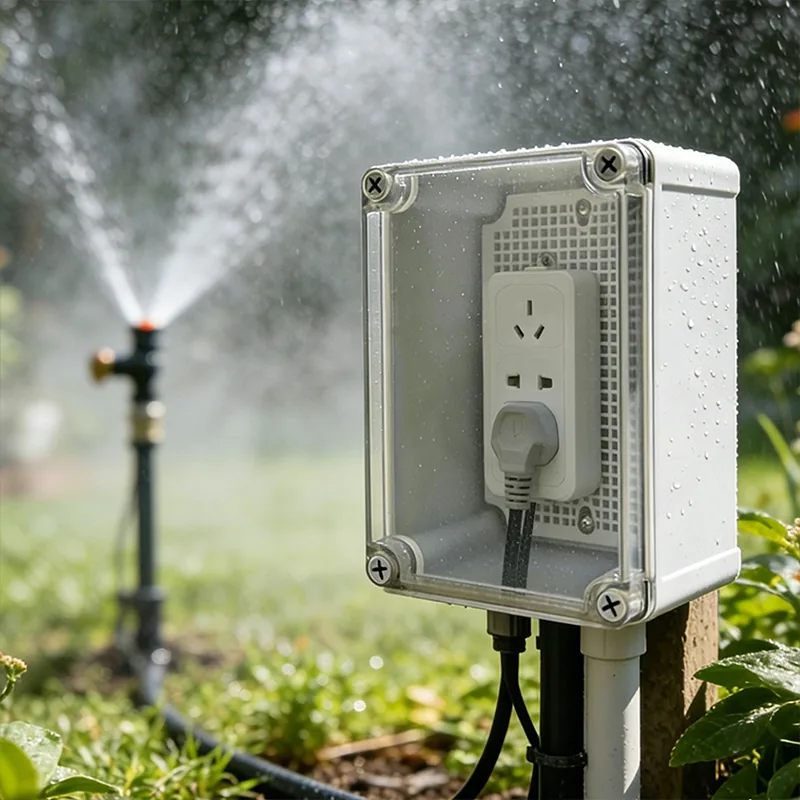 Outdoor waterproof socket box for sprinkler system